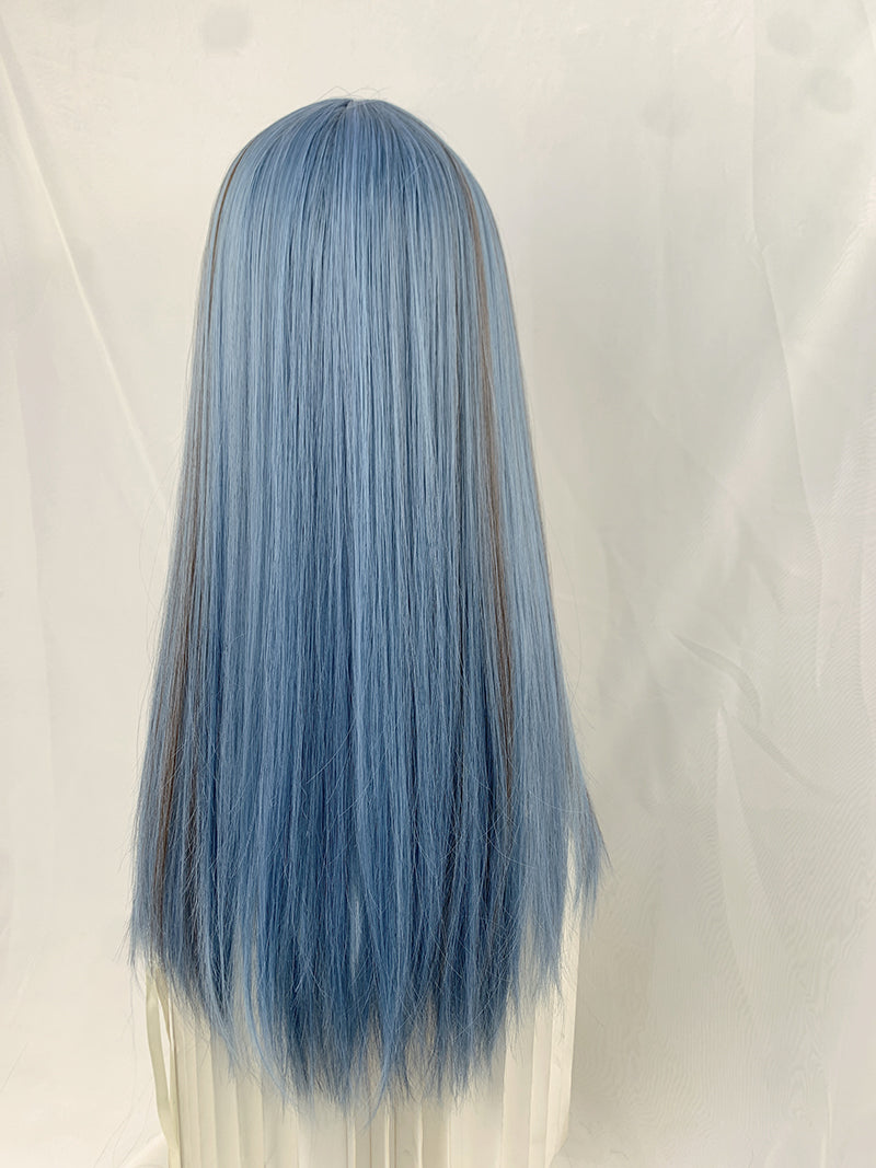 Mermaid Blue Long Straight Hair Wig  HA1441