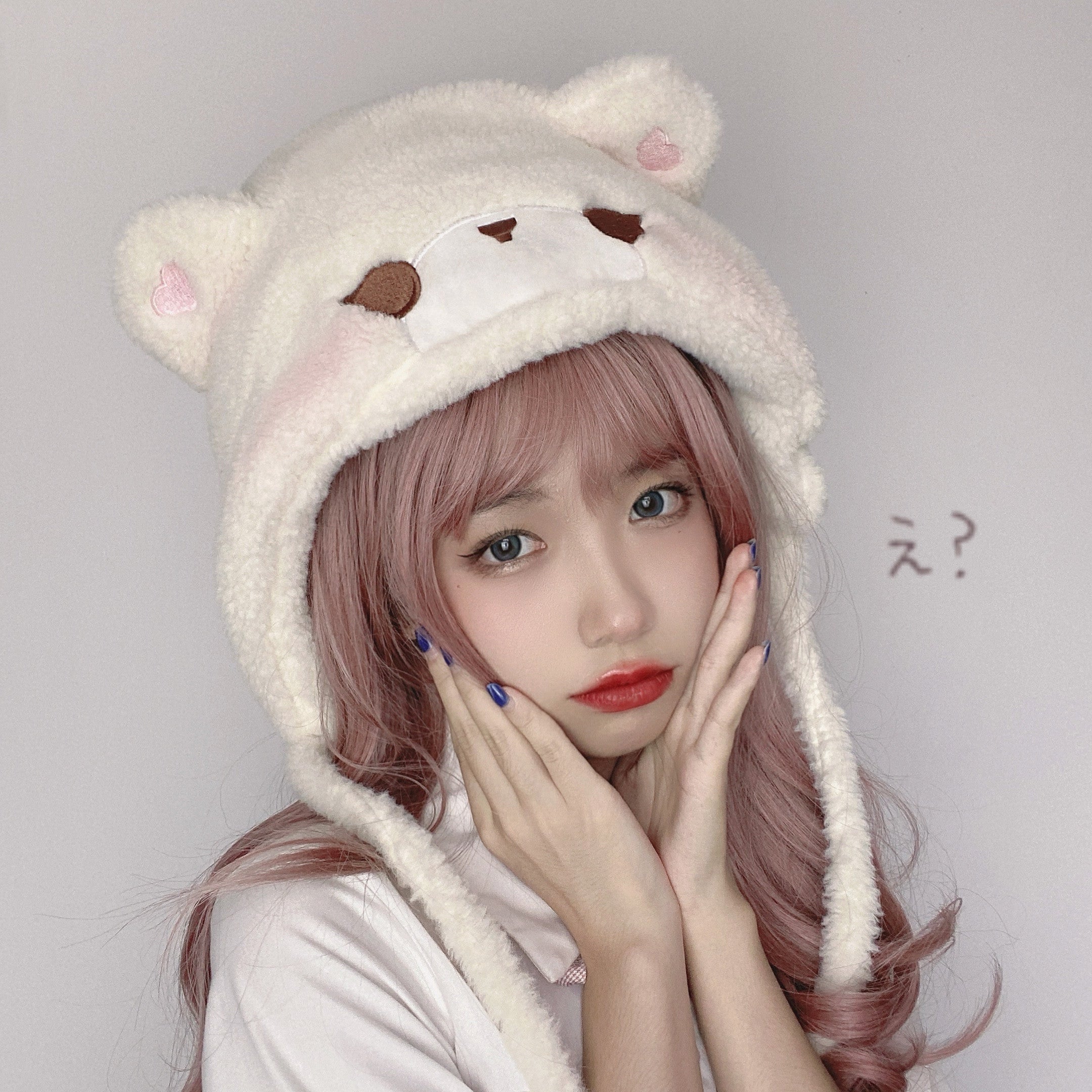 Bear ears plush hat   HA1221