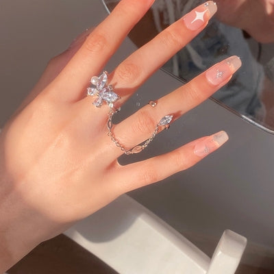 Butterfly Diamond Necklace Ring   HA0722