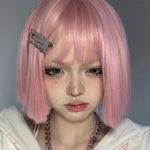 Pink cos universal bob wig   HA1545
