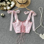 Ribbon hollow tube top suspenders HA1584