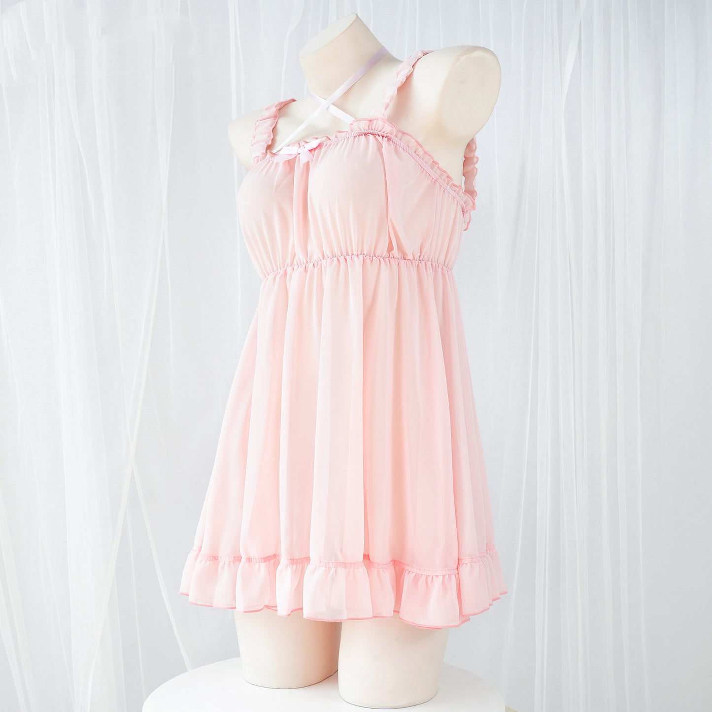 Pink and tender chiffon dress   HA1071