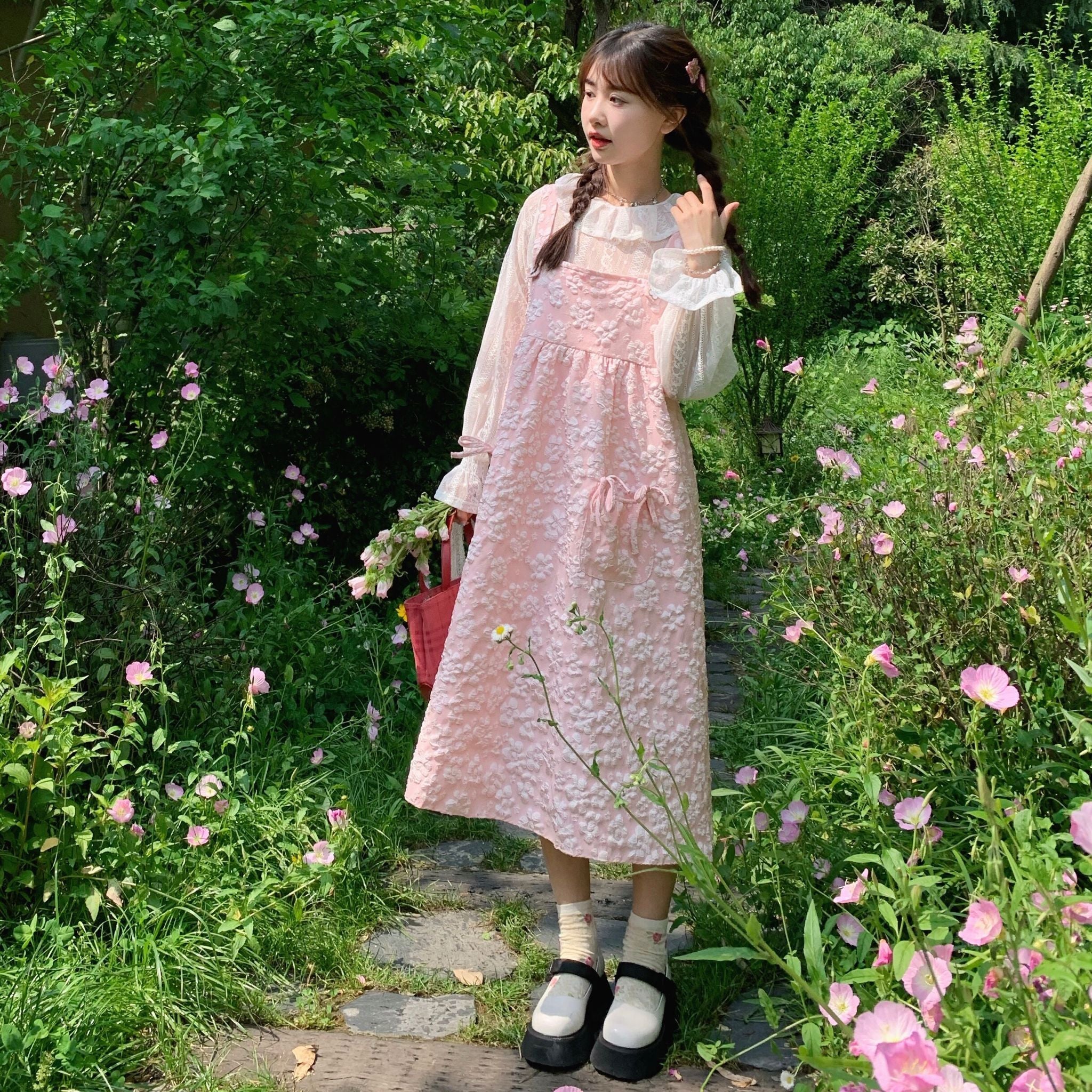 Gentle Embossed Butterfly Dress  HA0372