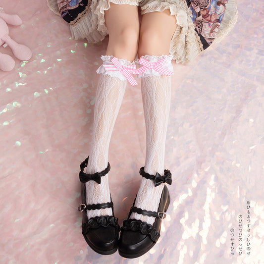 Lolita mid tube bow socks  HA0689