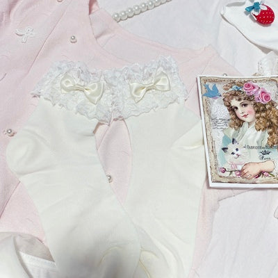 Lace lace bow cute girly socks  HA0753