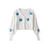 Butterfly Embroidered Cardigan Bag Dress Two-Piece Set    HA1401