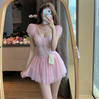 Pink Mesh Sweet First Love Dress   HA0349