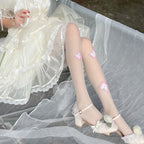 Pink and White Butterfly Socks    HA0539