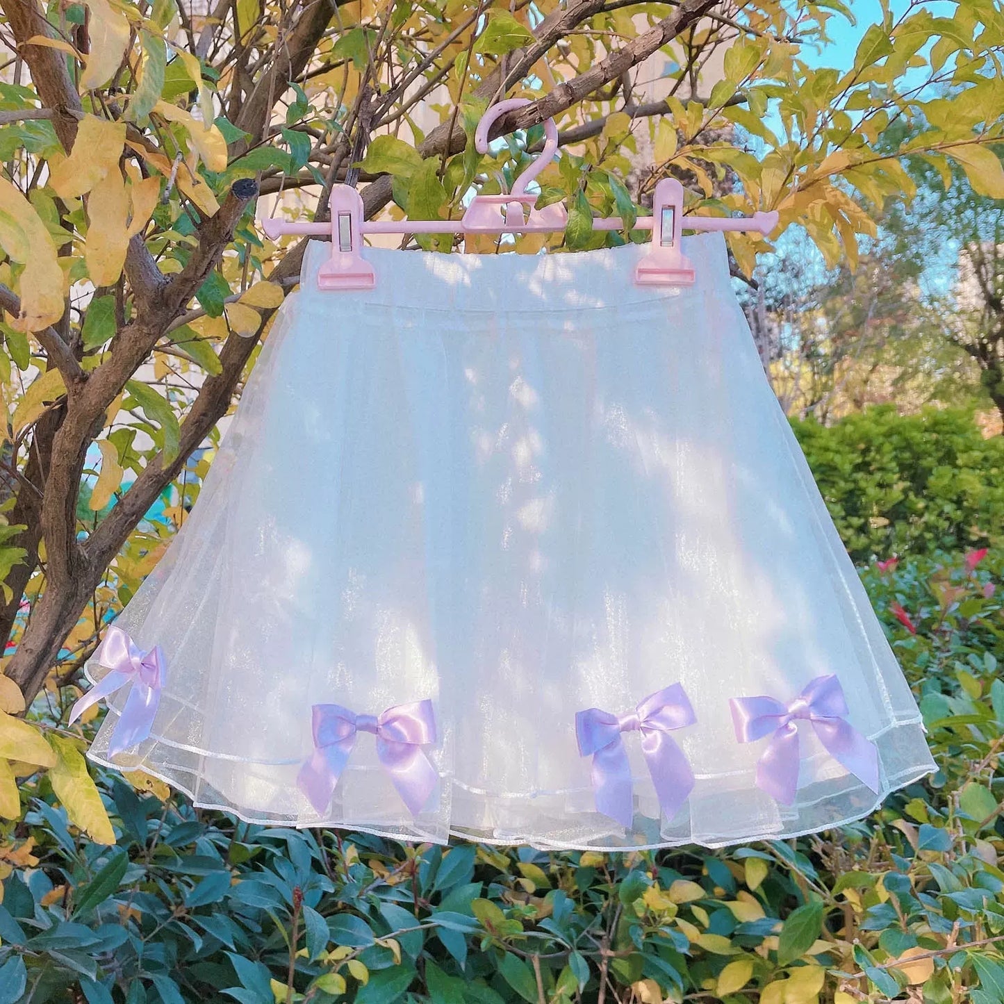 Sweet Bowknot Mesh Skirt  HA1408