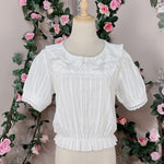 Cotton Doll Collar Bow Short Sleeves   HA0499