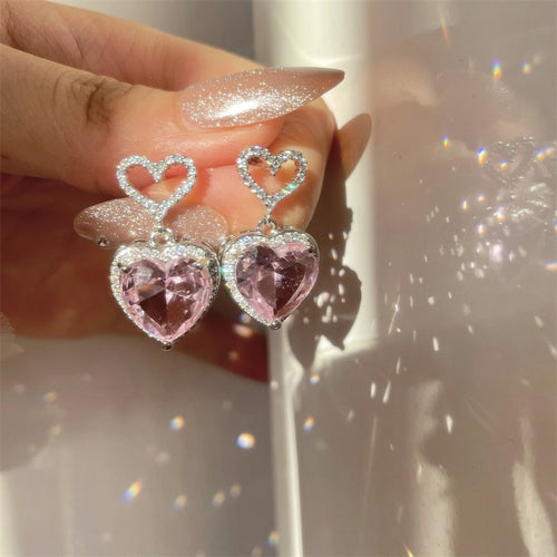 Pink Heart Earrings  HA1384