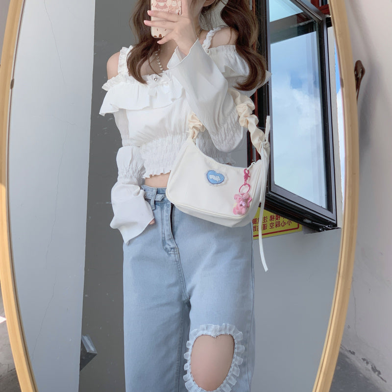 Off-the-shoulder cropped top HA0974