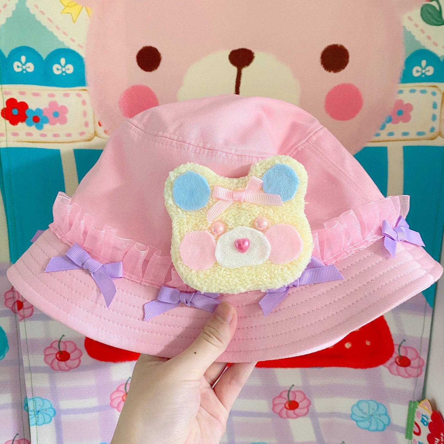 Bow Lace Pink Hat  HA0751