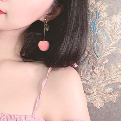 Cute girly peach earrings   HA0525