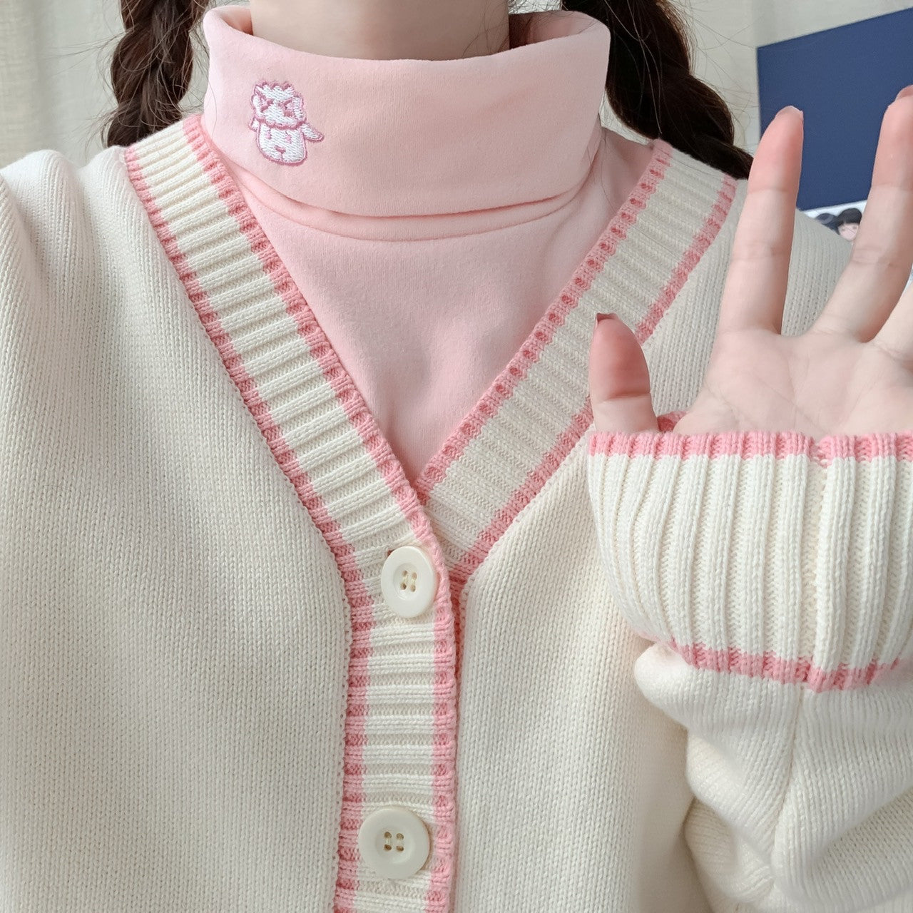 Cute Embroidered Long Sleeve T-Shirt   HA1170