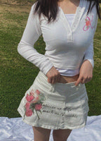 rose print skirt HA1003
