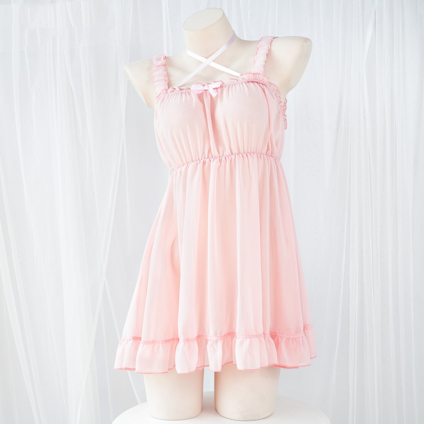 Pink and tender chiffon dress   HA1071