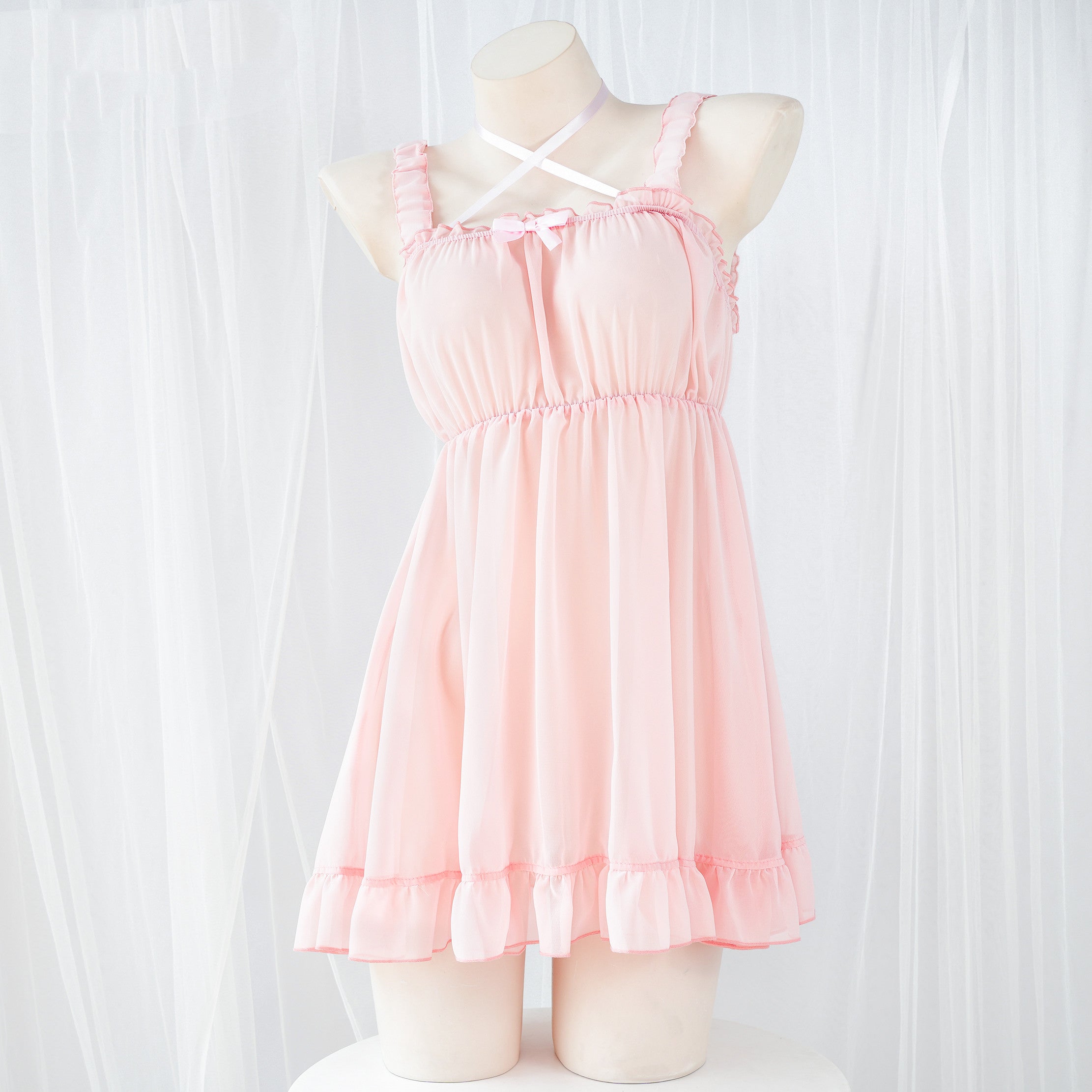 Pink and tender chiffon dress   HA1071