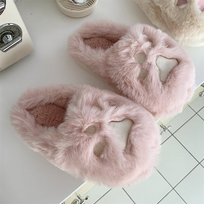 Cute Cat Paw Cotton Slippers   HA1340