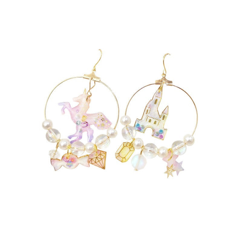 Unicorn Transparent Stud Earrings   HA0417