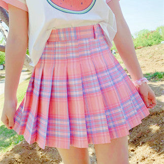 Small fresh plaid skirt   HA0378