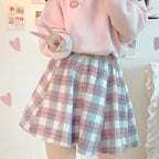 Plaid suede skirt  HA1298