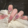 Pink Butterfly Flash Camellia Nail Art   HA1074
