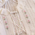 White Hollow Ribbon Cardigan  HA1402