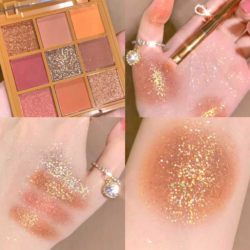 Peach smoke powder nine color eye shadow  HA0204