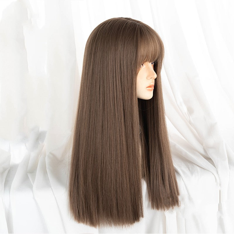 Comic black long straight wig   HA1238