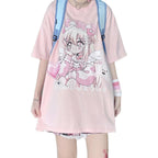 Anime Cotton Short Sleeve T-Shirt    HA0730