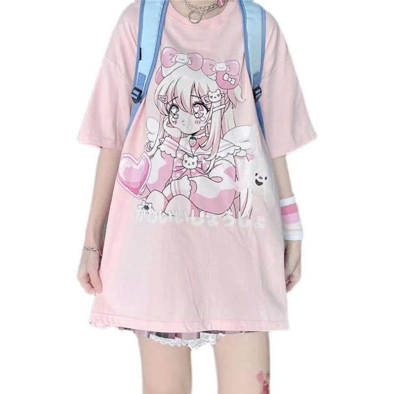 Anime Cotton Short Sleeve T-Shirt    HA0730