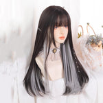Hanging ear dyed two-color cos long straight hair   HA1245
