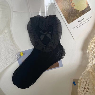 White Bow Lace Socks   HA1947