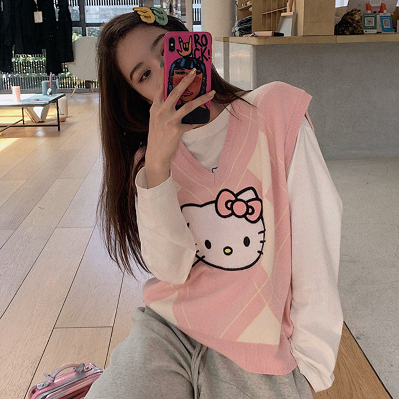 Pink Knit Sweater   HA1106