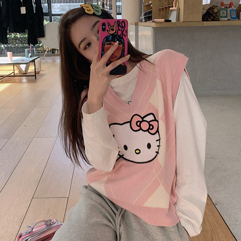 Pink Hello Kitty Knit Sweater   HA1106