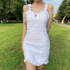 White strappy hip dress   HA1731