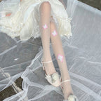 Pink and White Butterfly Socks    HA0539