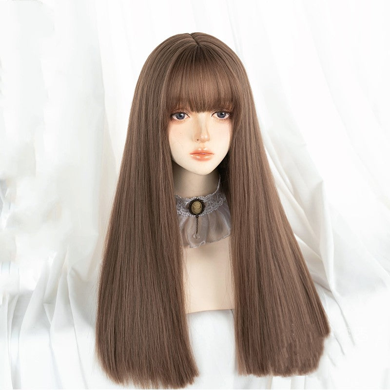 Comic black long straight wig   HA1238