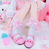 Bow knot cute lace mid tube socks   HA0756