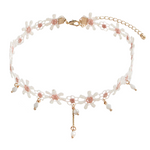 Pink Daisy Lace Clavicle Chain  HA0794