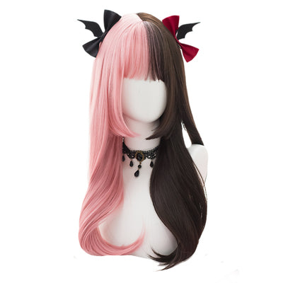 Pink dark brown double spell wig HA0515