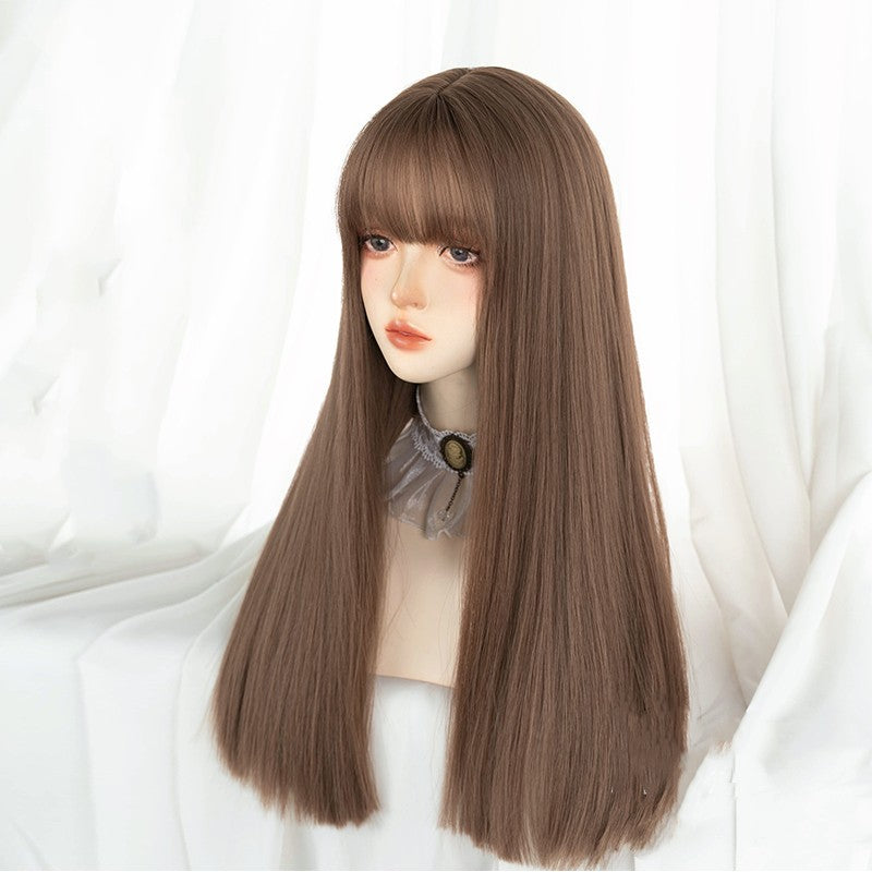 Comic black long straight wig   HA1238