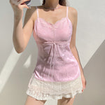 Sweetheart Pink Lace Sling Top    HA0638