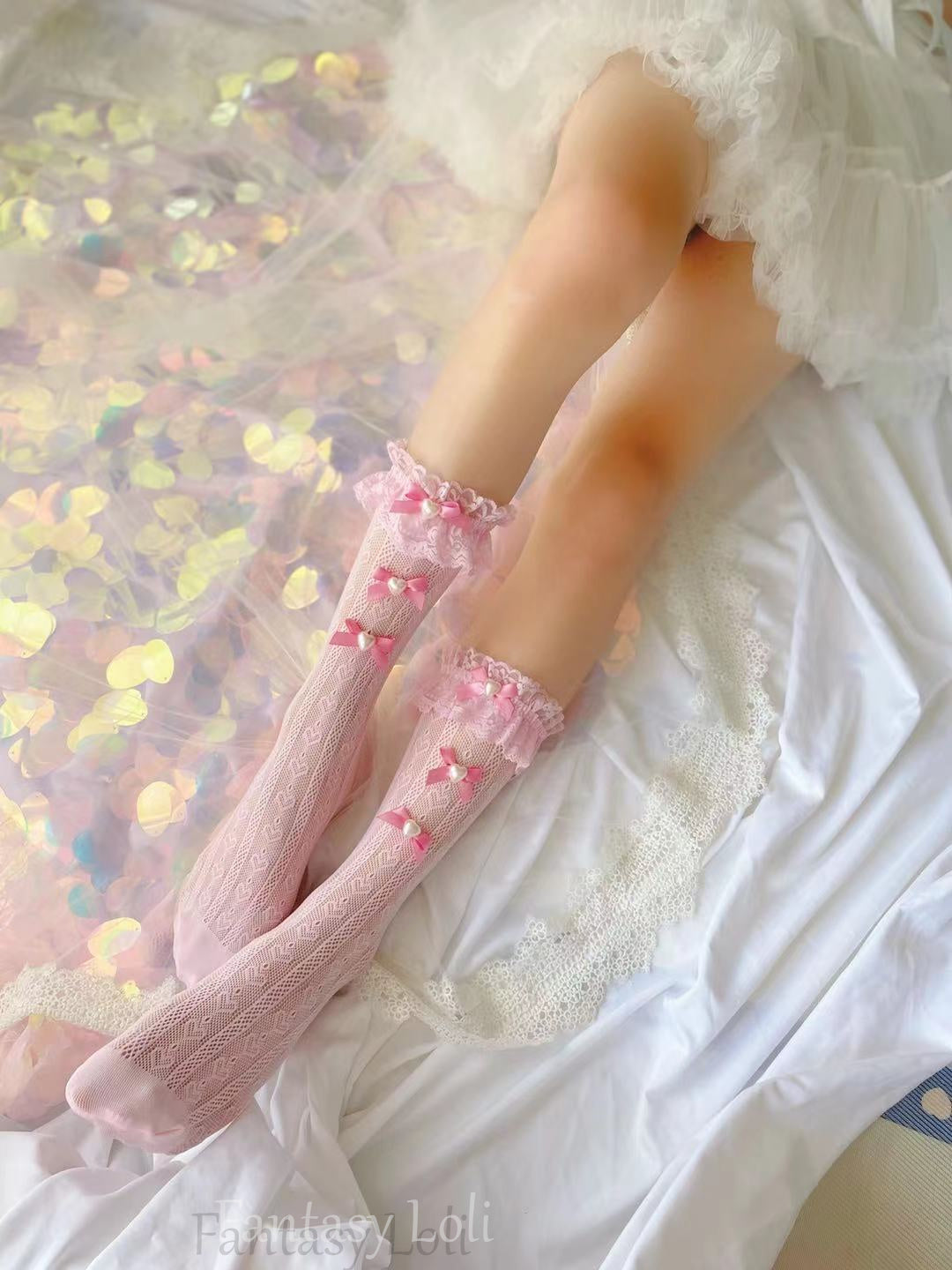 Dream bow love lace socks    HA0630