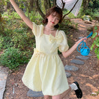 Puff sleeve bow dress  HA0368