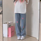 High-Rise Tulip Print Versatile Wide-Leg Pants   HA1073