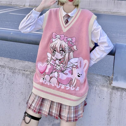 Pink Knit Vest  HA1389