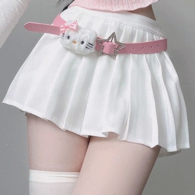 Knitted sweater top pleated skirt suit   HA2138
