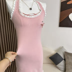 Pink Halter Knit Dress  HA1480